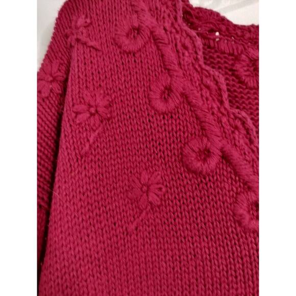 3192) Vintage Express Tricot Pink Chunky Sweater Size Medium - Picture 7 of 9